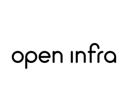 Företaget Open Infra´s logotyp i svart.
